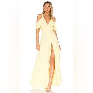 Privacy Please - Yellow Maxi Wrap Dress - Size Small